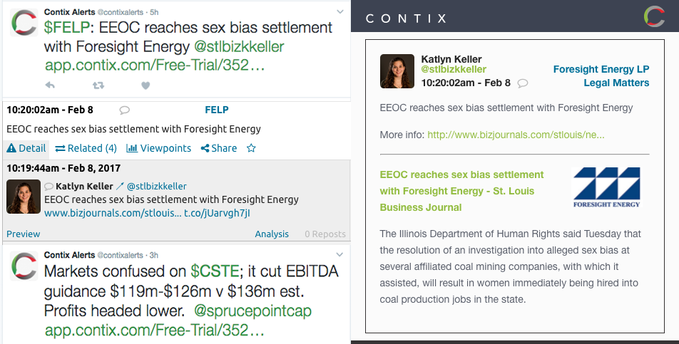 Tweeted Alert Example